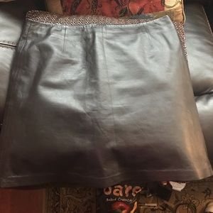 Brown leather skirt